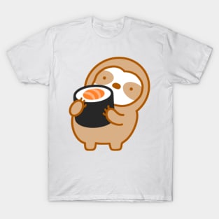 Cute Salmon Sushi Roll Sloth T-Shirt